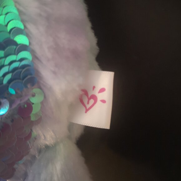 NWT Justice Blue & Purple Reversible Sequins Sloth w/ Marbled Soft Faux Fur 14" - Picture 7 of 11